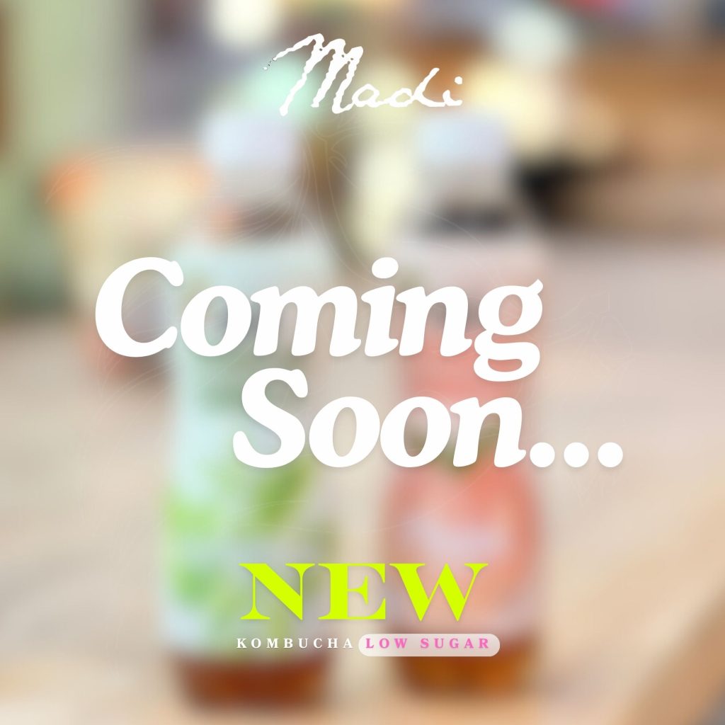 Get ready for our new kombucha recipe! Low in sugar but full of flavor ✨ Coming Soon...!"